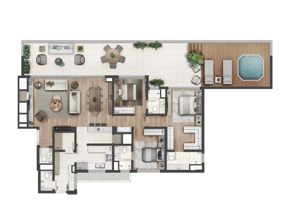 Apartamento, 3 quartos, 170 m² - Foto 2