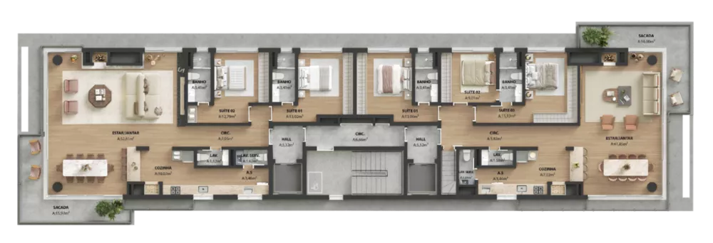 Cobertura, 3 quartos, 254 m² - Foto 9