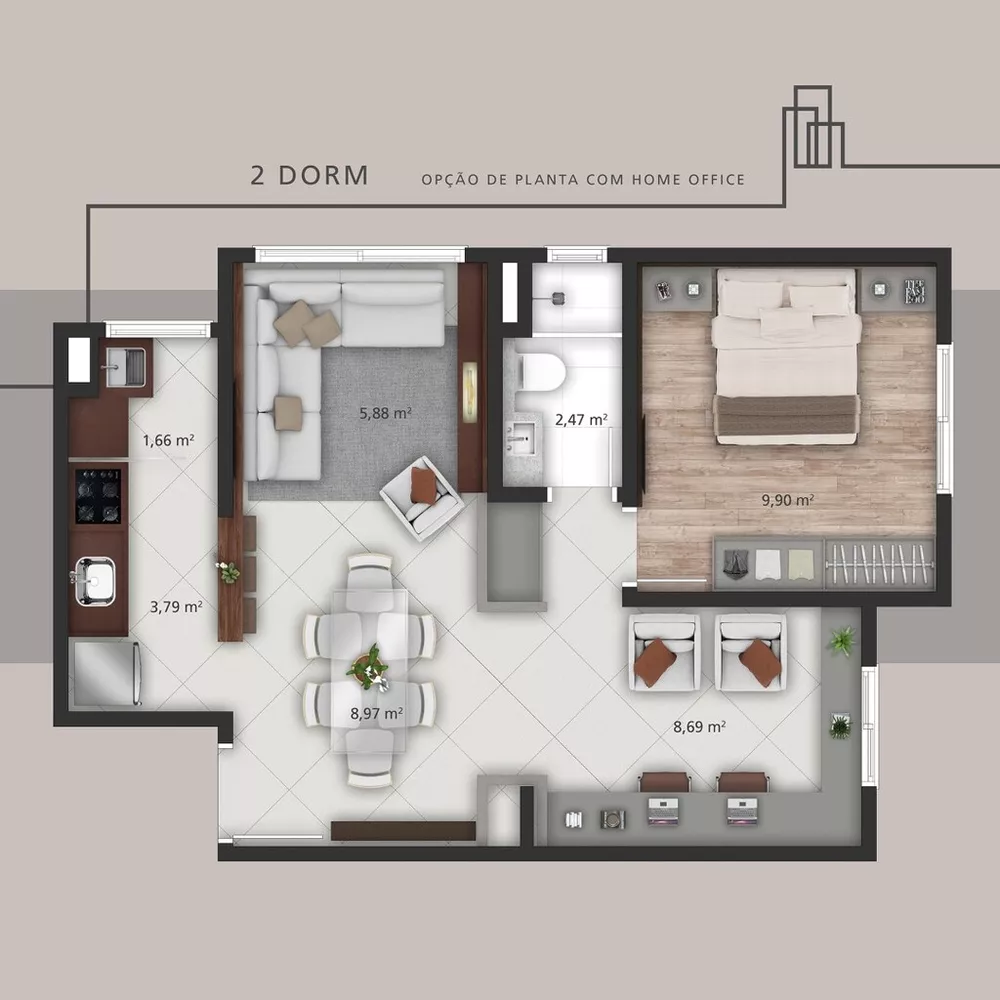 Apartamento, 2 quartos, 49 m² - Foto 19
