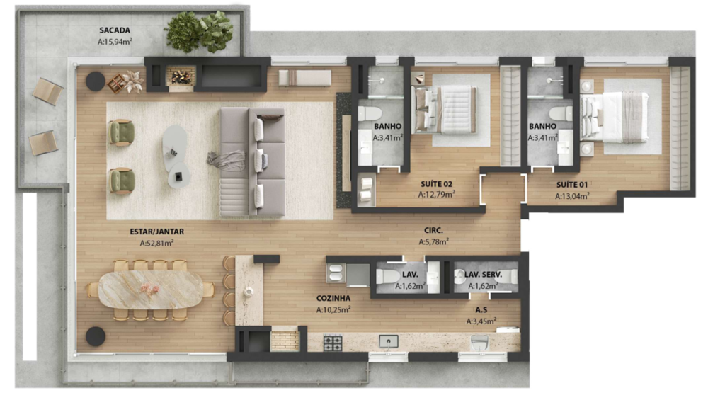 Apartamento, 2 quartos, 156 m² - Foto 15