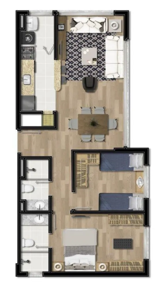 Apartamento, 2 quartos, 60 m² - Foto 3
