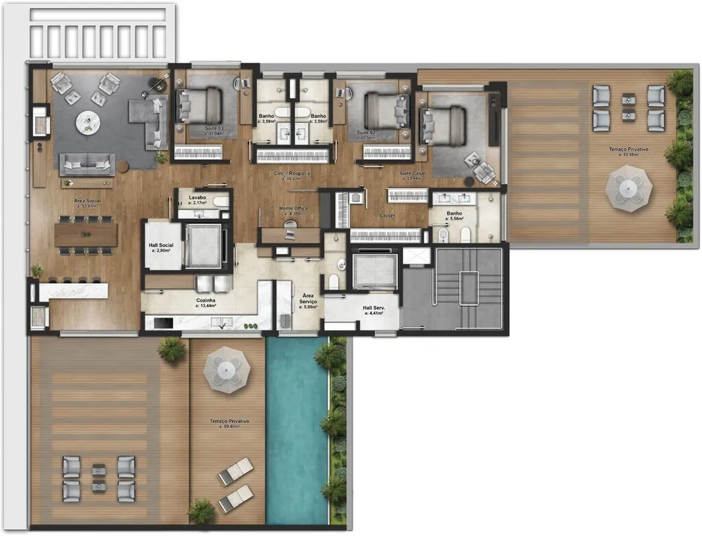 Apartamento, 3 quartos, 202 m² - Foto 3