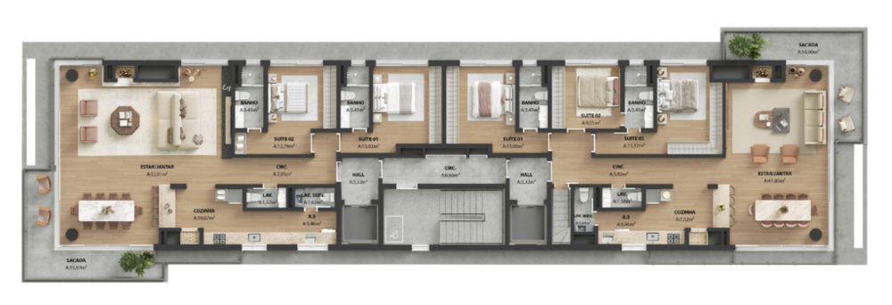 Apartamento à venda com 3 quartos, 153m² - Foto 4