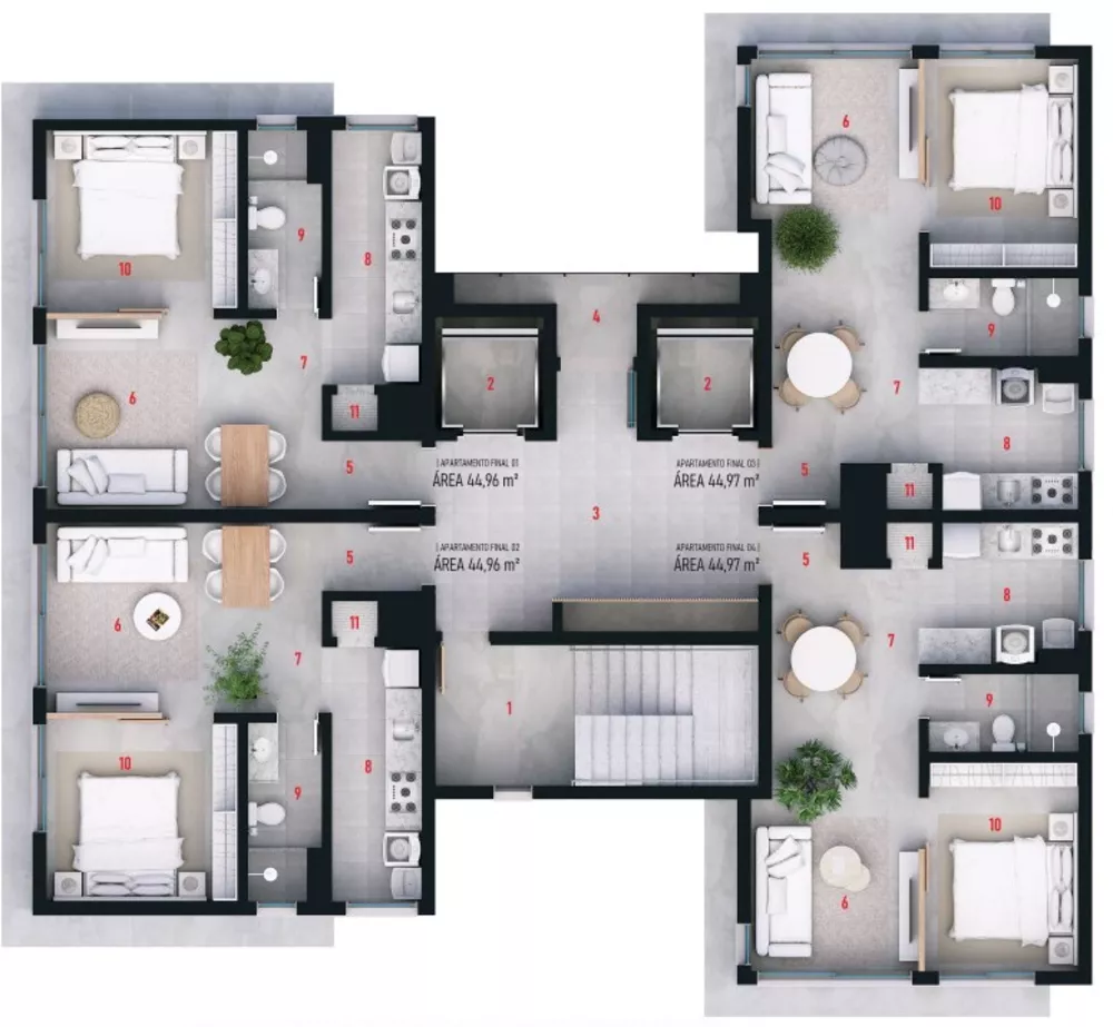 Apartamento à venda com 1 quarto, 44m² - Foto 4