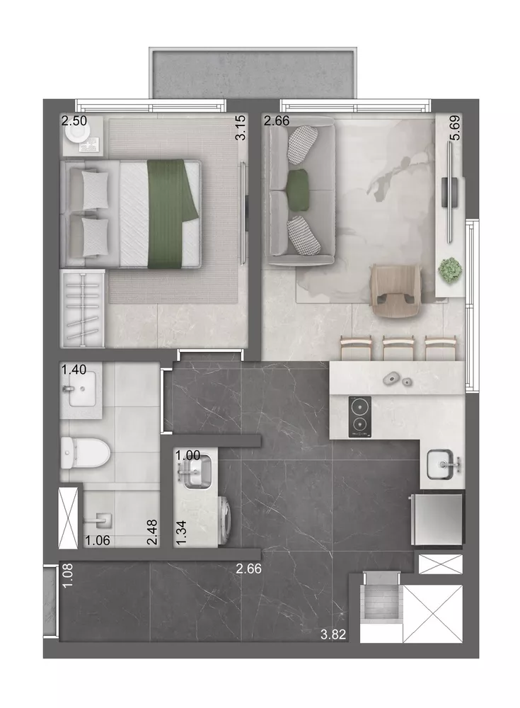Apartamento, 1 quarto, 26 m² - Foto 6