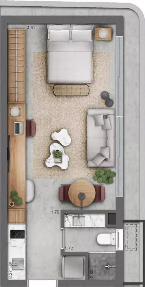 Apartamento, 1 quarto, 28 m² - Foto 1