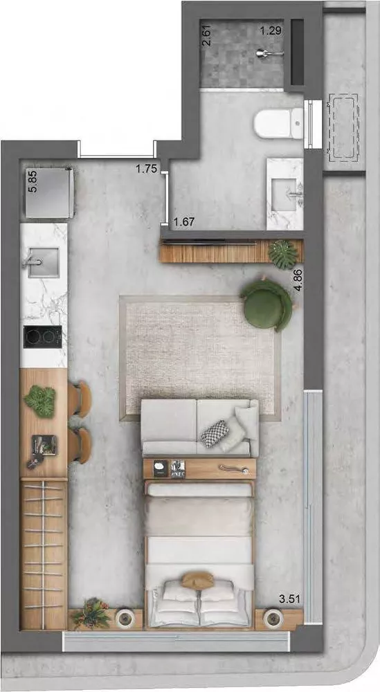 Apartamento, 1 quarto, 28 m² - Foto 7