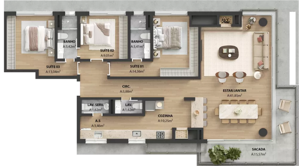 Apartamento, 2 quartos, 186 m² - Foto 7