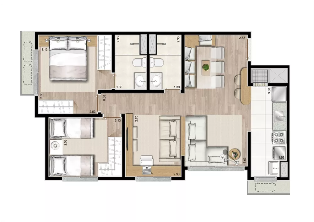 Apartamento, 3 quartos, 67 m² - Foto 32