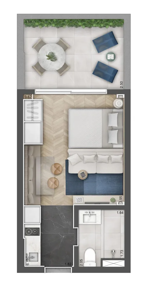 Apartamento, 1 quarto, 26 m² - Foto 2