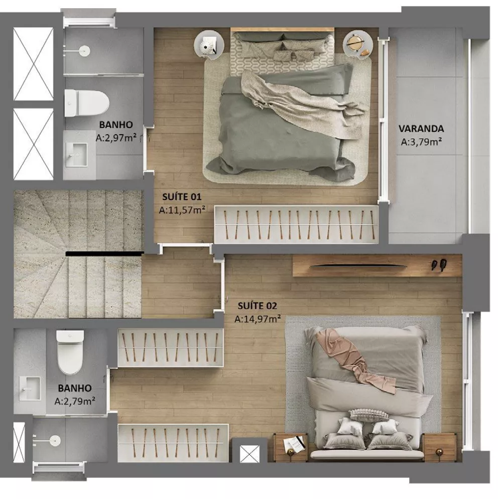 Apartamento, 1 quarto, 59 m² - Foto 16