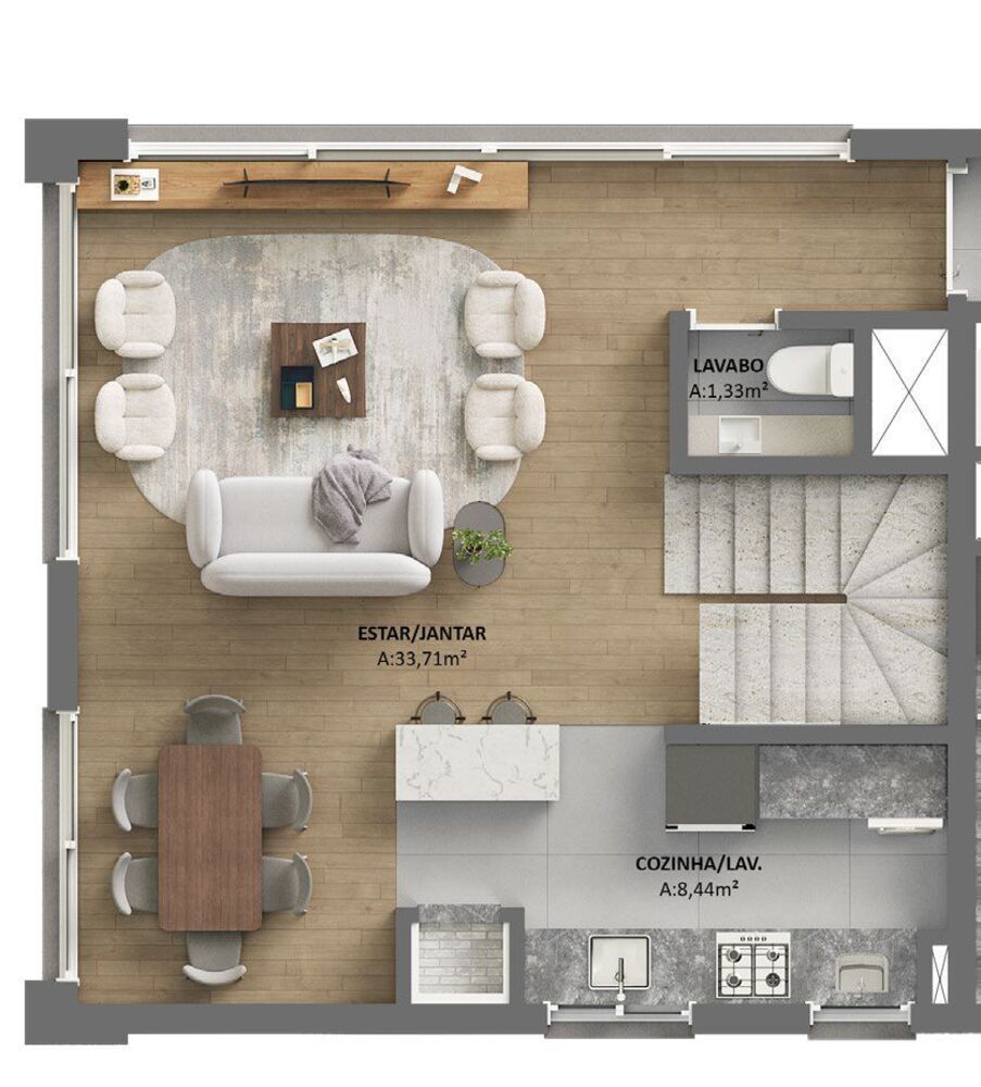 Apartamento, 1 quarto, 59 m² - Foto 7