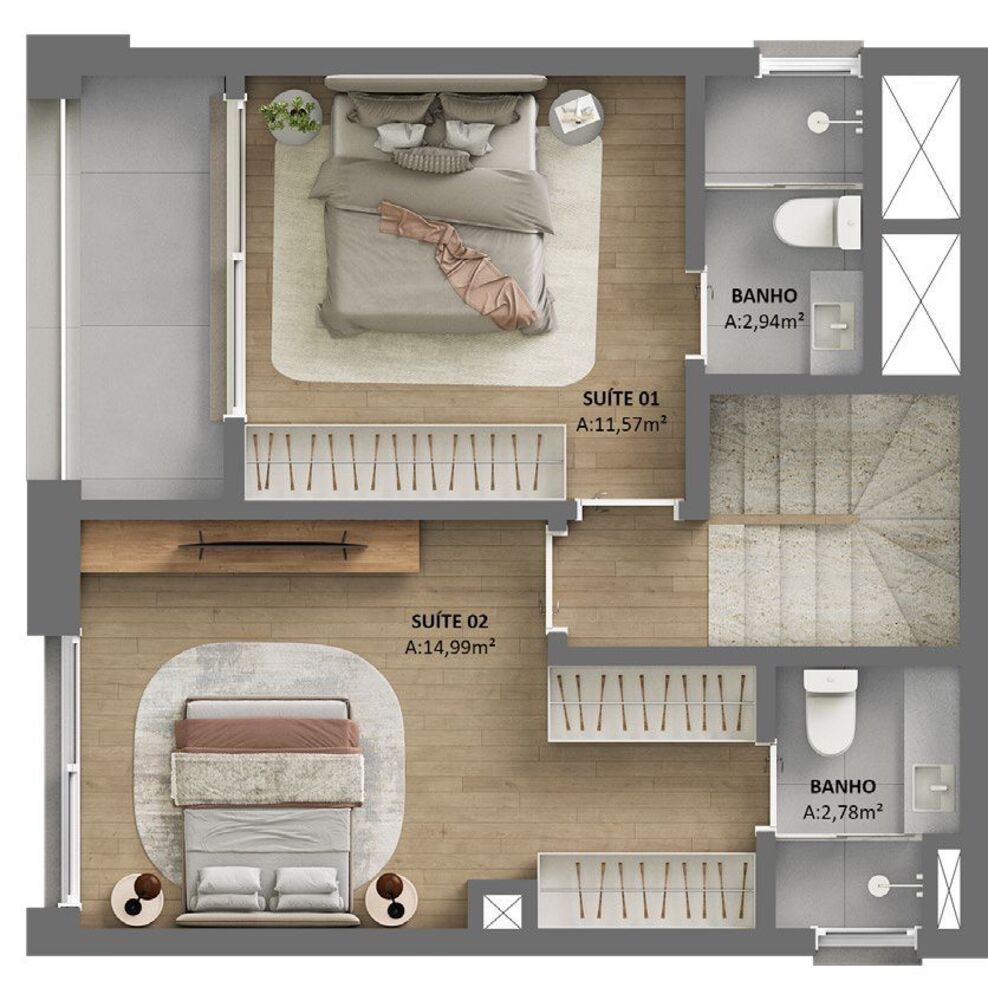 Apartamento, 1 quarto, 59 m² - Foto 12