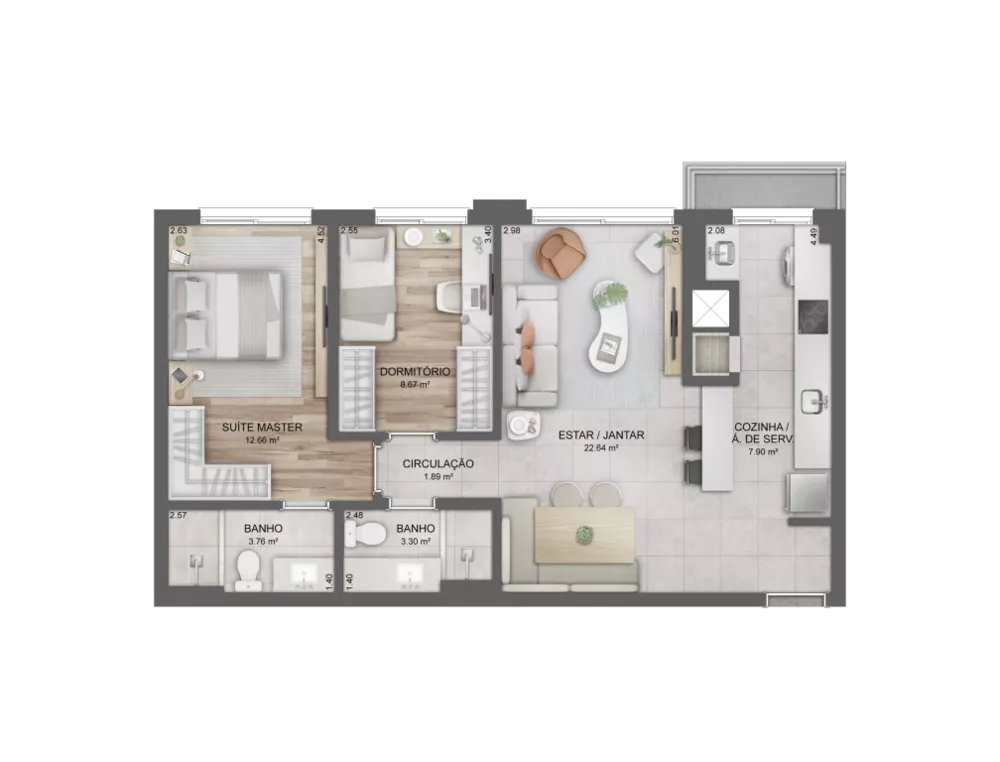 Apartamento, 2 quartos, 72 m² - Foto 10