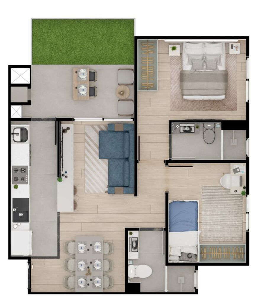 Apartamento, 2 quartos, 59 m² - Foto 2