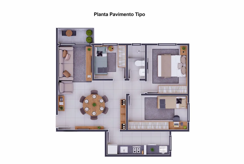 Apartamento, 3 quartos, 54 m² - Foto 5