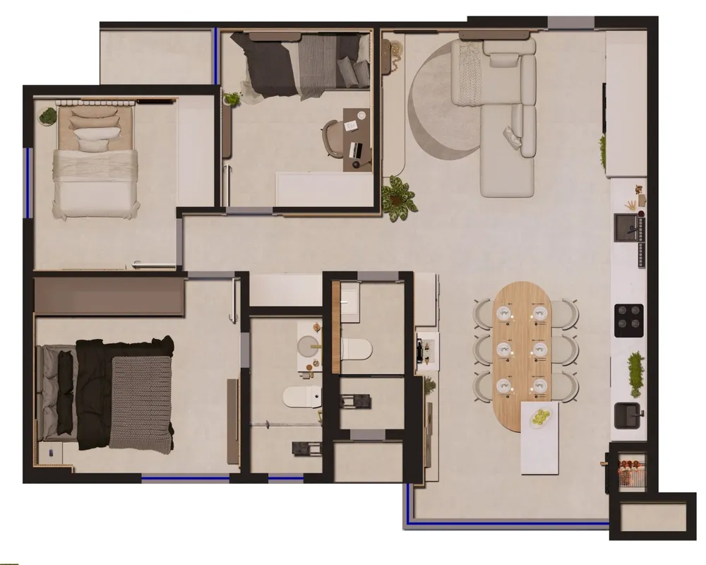 Apartamento, 3 quartos, 86 m² - Foto 2