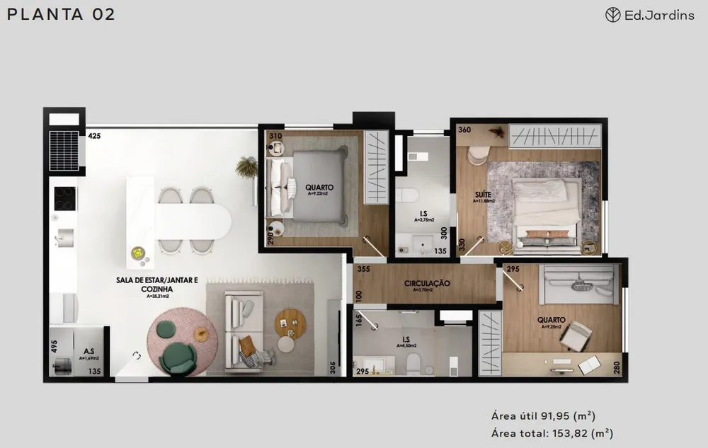 Apartamento, 3 quartos, 91 m² - Foto 2