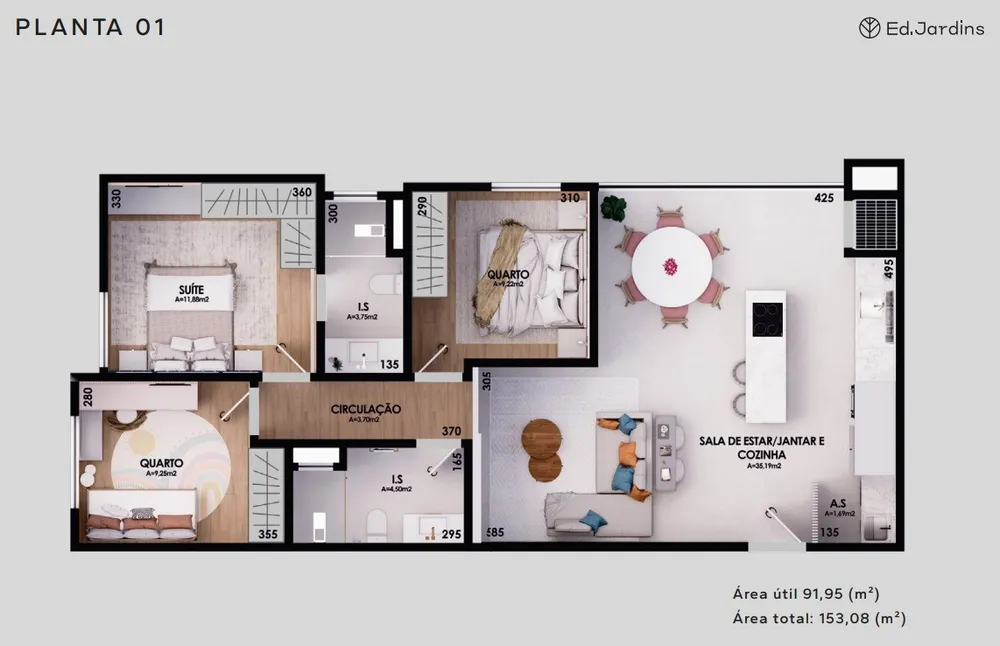 Apartamento, 3 quartos, 91 m² - Foto 3