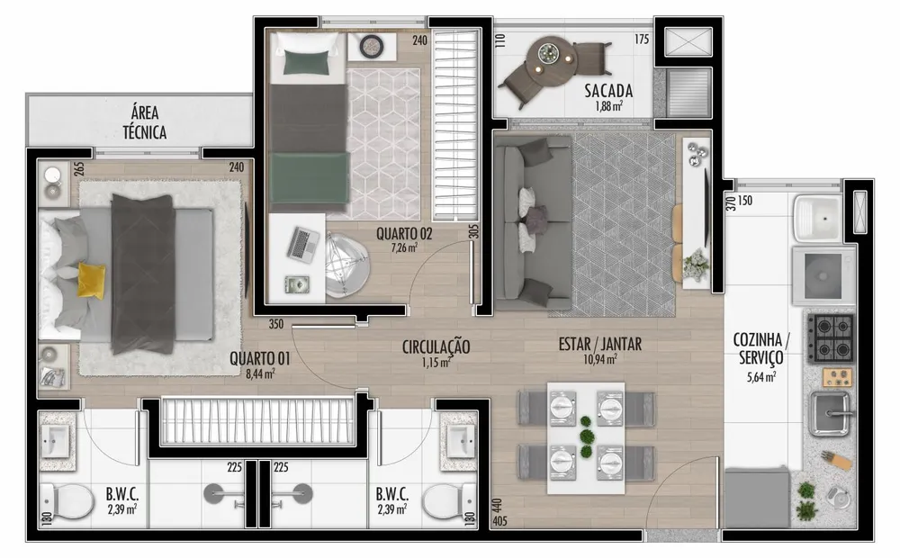 Apartamento, 2 quartos, 43 m² - Foto 6