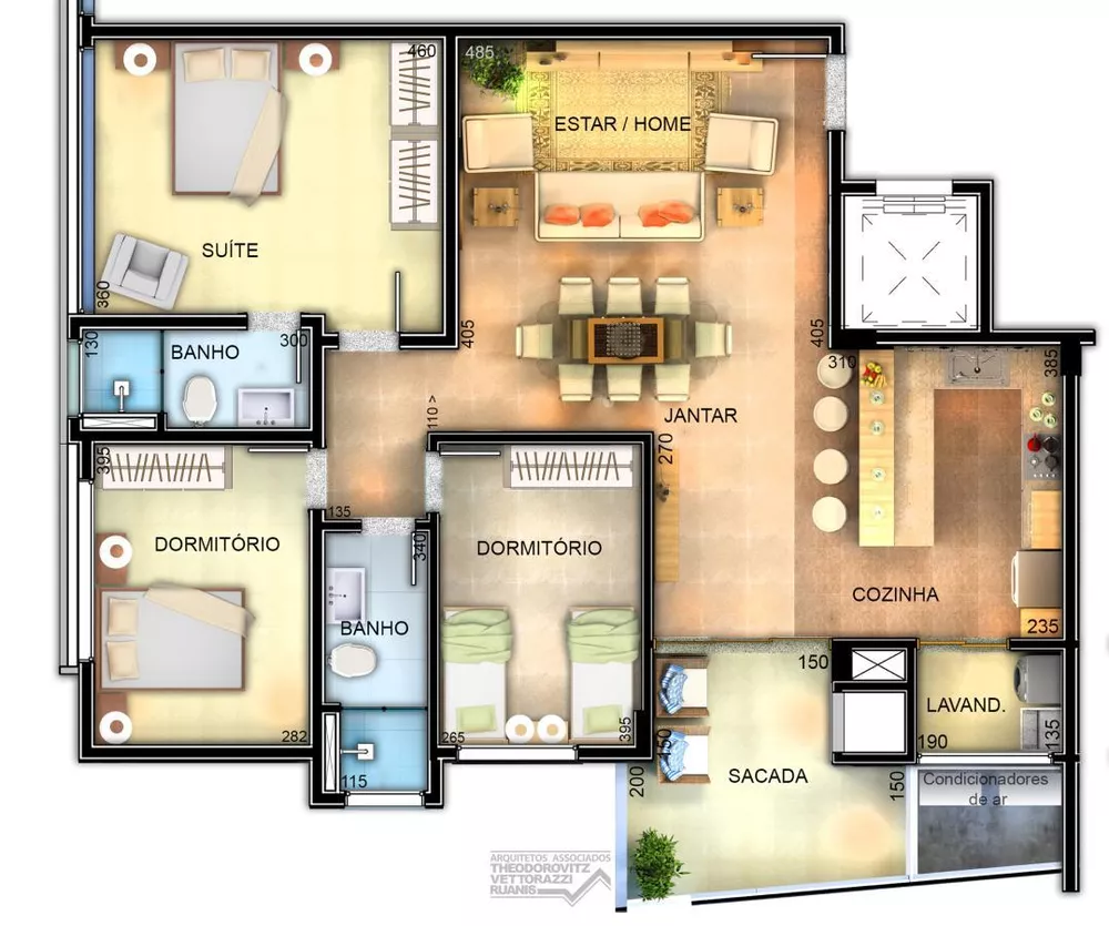 Apartamento à venda com 3 quartos, 123m² - Foto 2