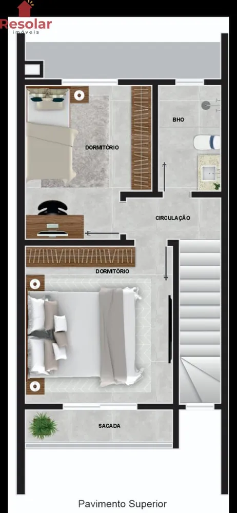 Sobrado, 2 quartos, 70 m² - Foto 3