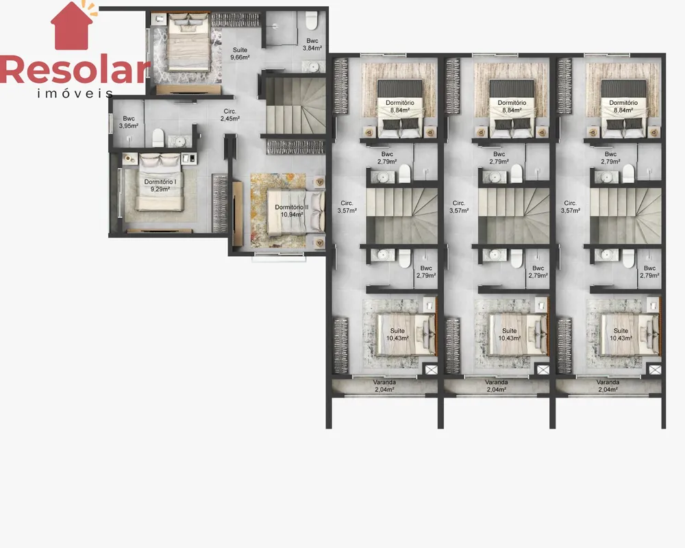 Sobrado, 2 quartos, 73 m² - Foto 6