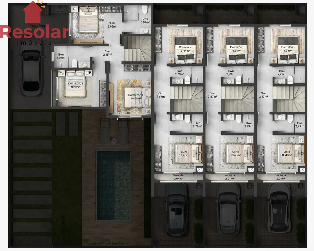 Sobrado, 2 quartos, 73 m² - Foto 7