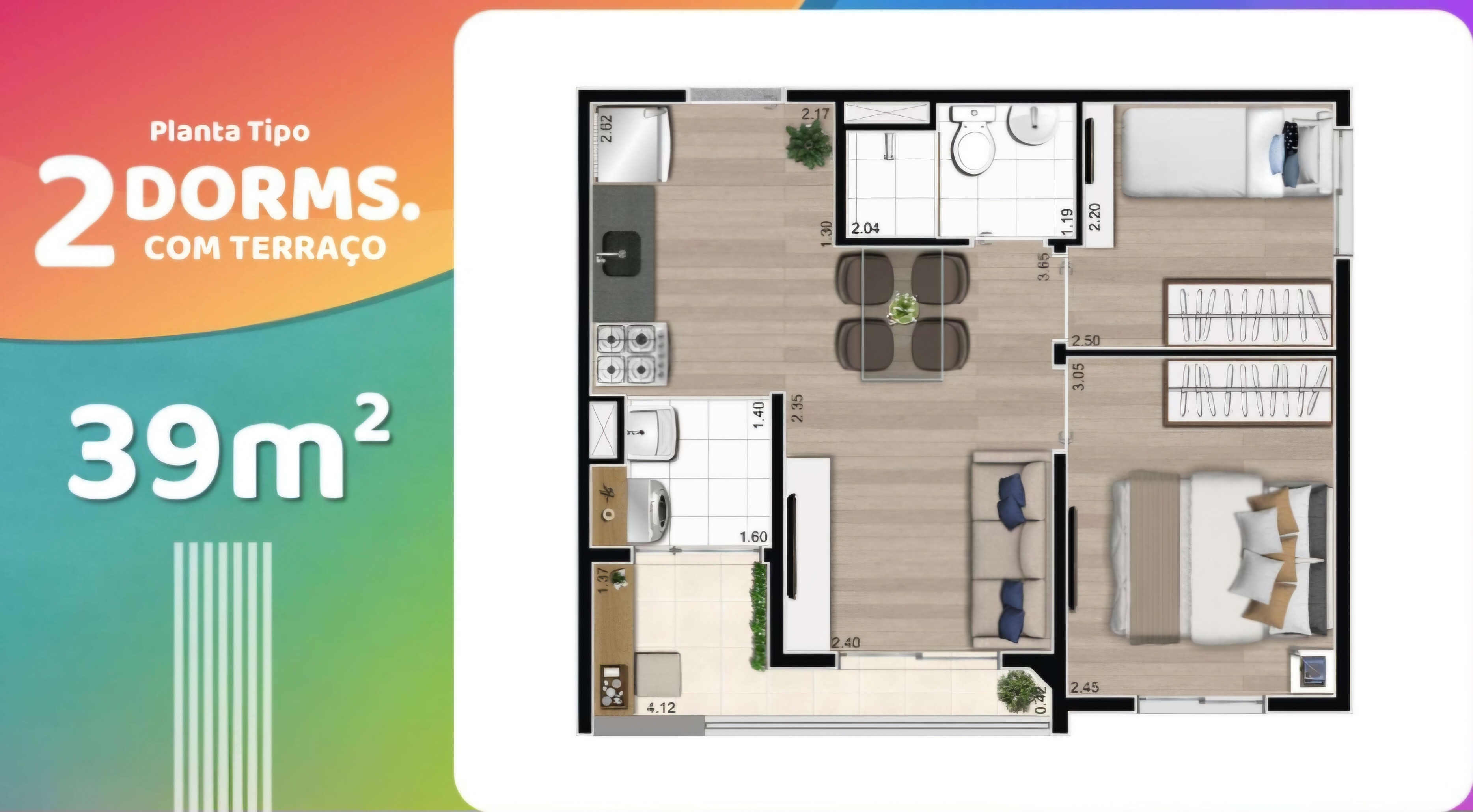 Apartamento à venda com 2 quartos, 39m² - Foto 4