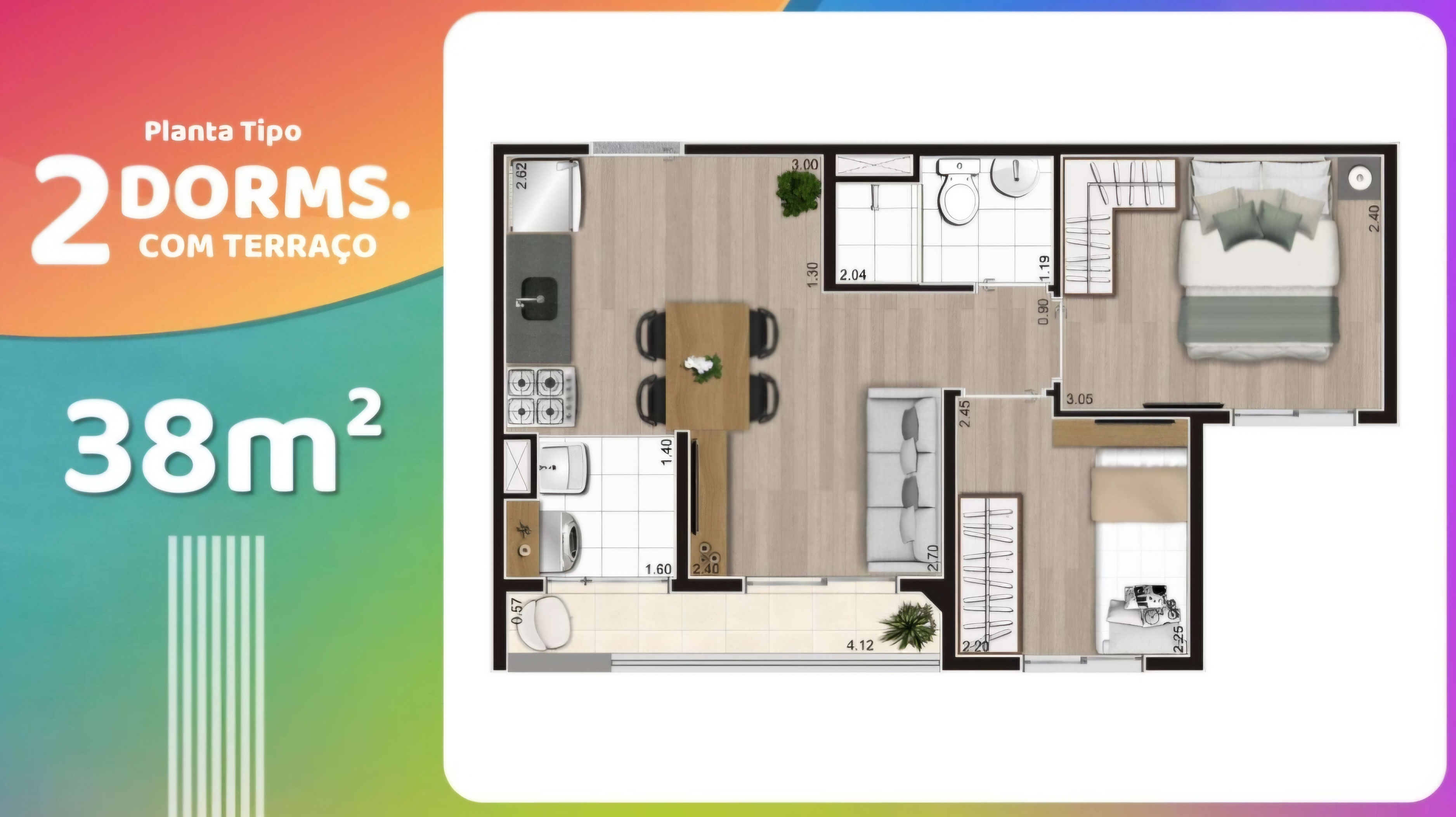 Apartamento à venda com 2 quartos, 39m² - Foto 3