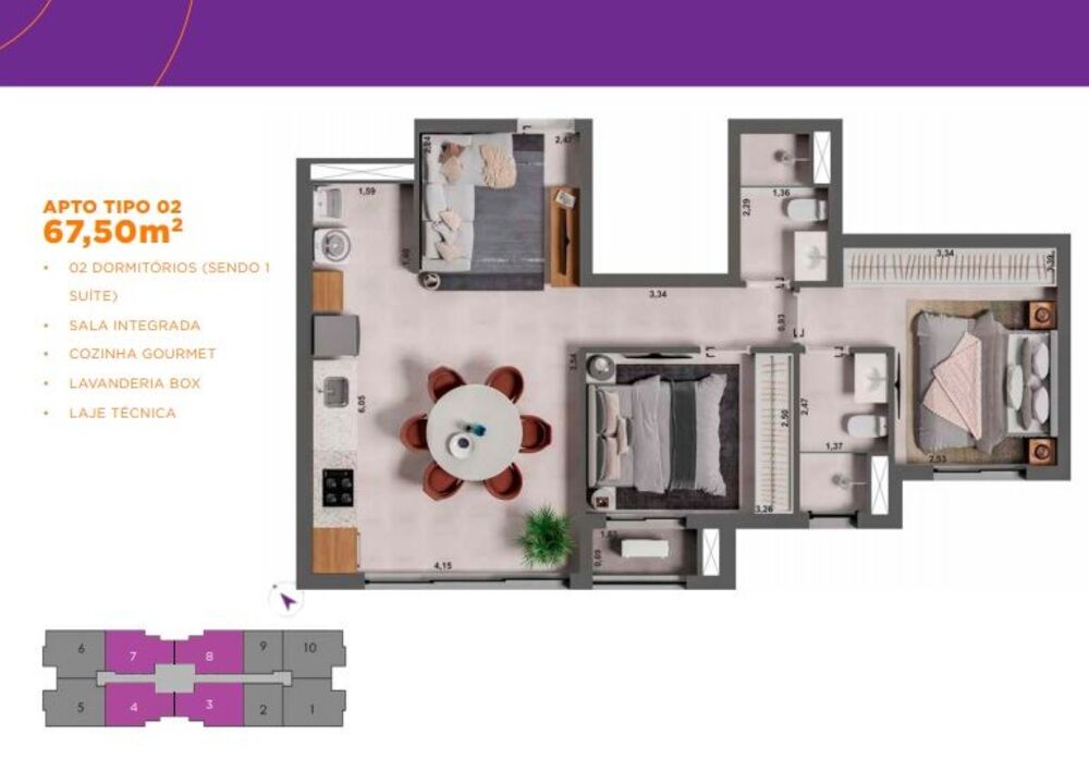 Apartamento, 2 quartos, 67 m² - Foto 3