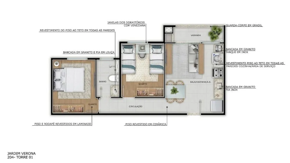 Apartamento, 2 quartos, 44 m² - Foto 3