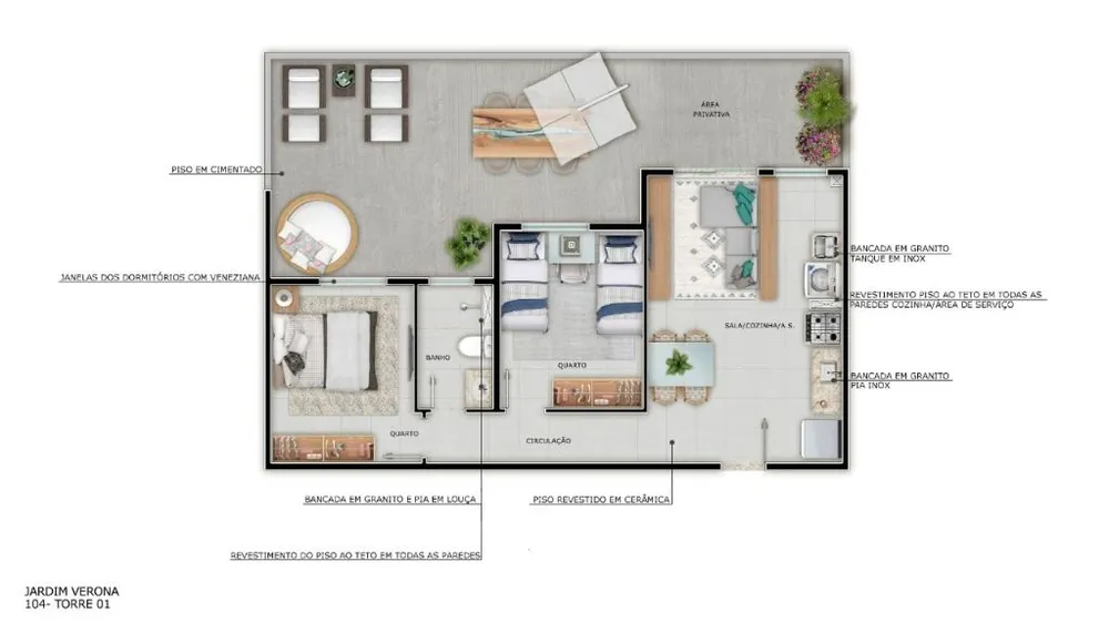 Apartamento, 2 quartos, 44 m² - Foto 2