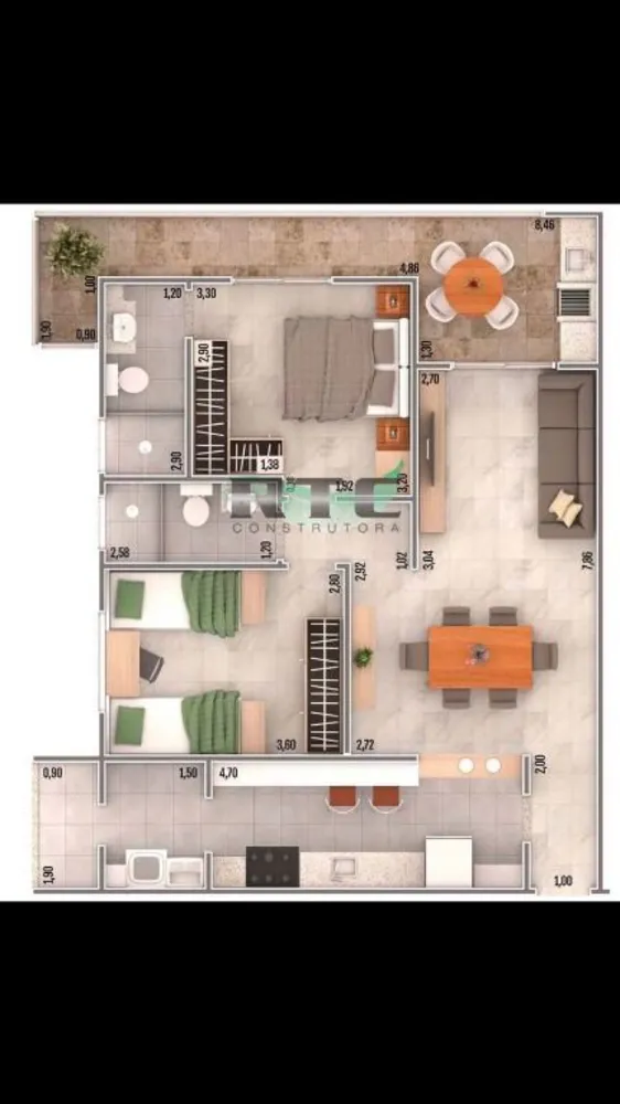 Apartamento, 2 quartos, 83 m² - Foto 3