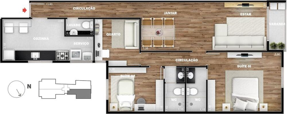 Cobertura, 4 quartos, 166 m² - Foto 6