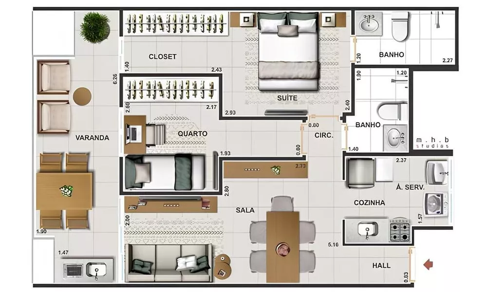 Apartamento, 2 quartos, 56 m² - Foto 11