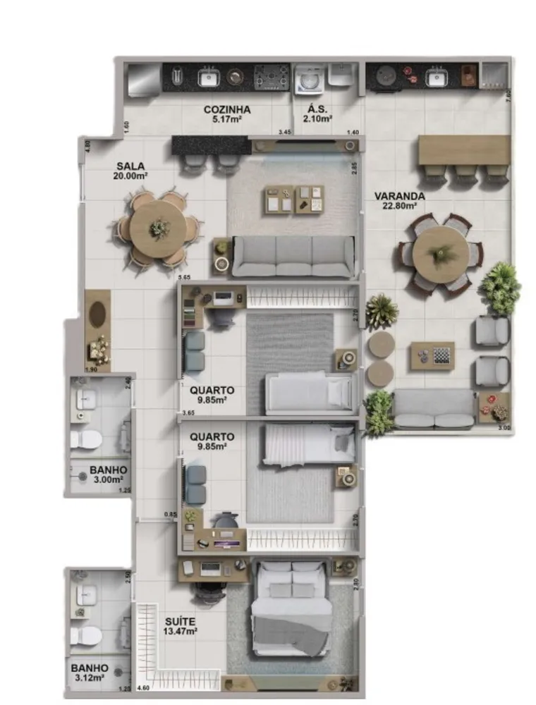 Apartamento, 3 quartos, 132 m² - Foto 7