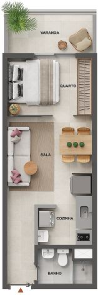 Apartamento, 1 quarto, 47 m² - Foto 2