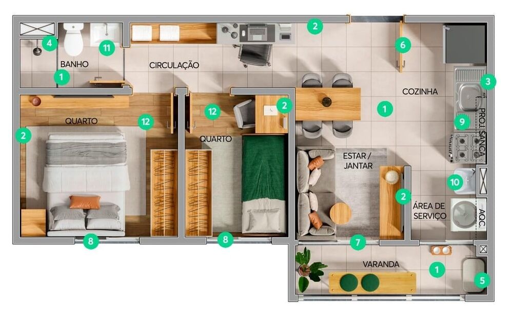 Apartamento, 2 quartos, 40 m² - Foto 2