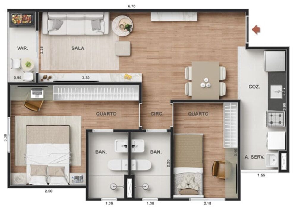 Apartamento, 2 quartos, 50 m² - Foto 18