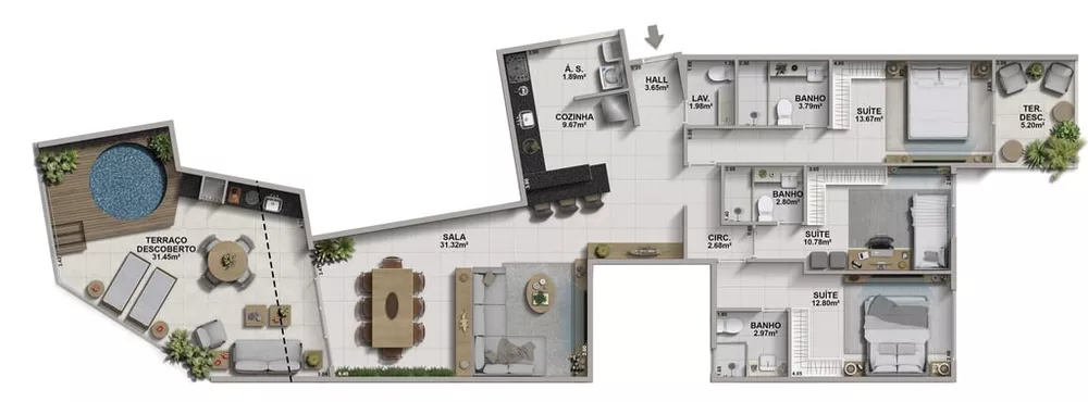 Cobertura, 3 quartos, 108 m² - Foto 13