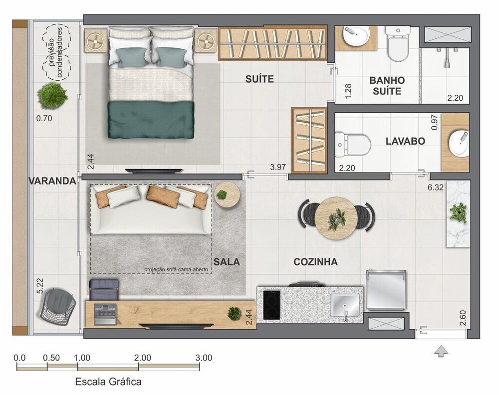 Apartamento à venda com 1 quarto, 47m² - Foto 6