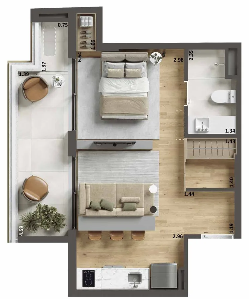 Cobertura, 2 quartos, 73 m² - Foto 18