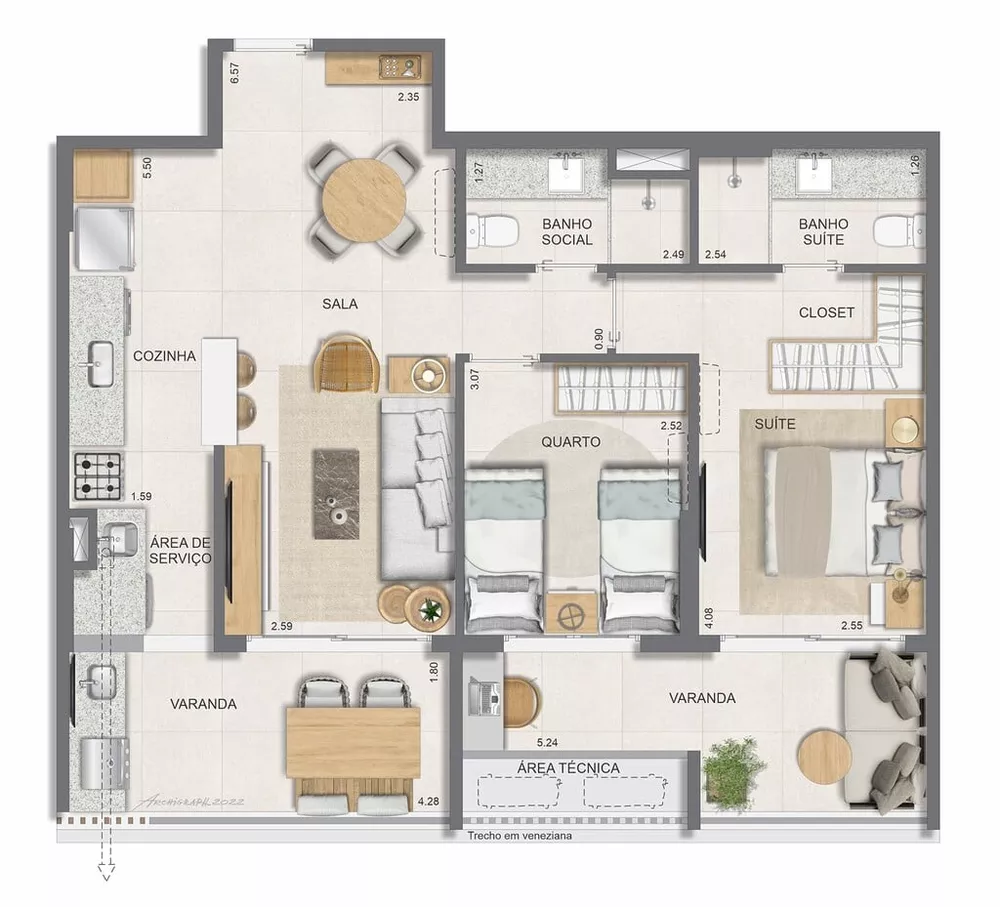 Apartamento, 2 quartos, 77 m² - Foto 15