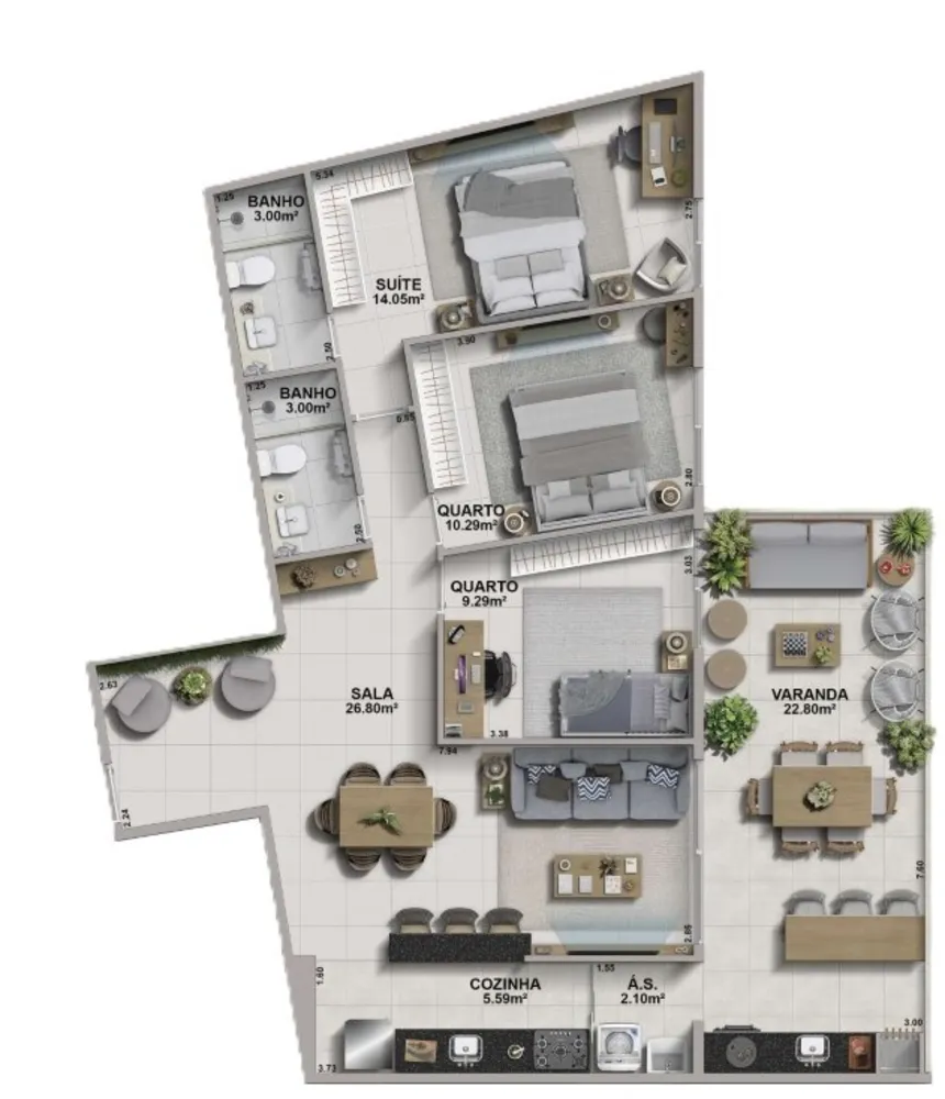 Apartamento, 3 quartos, 101 m² - Foto 8