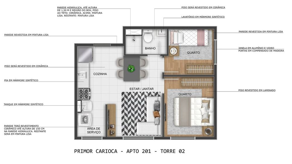 Apartamento à venda com 2 quartos, 56m² - Foto 8