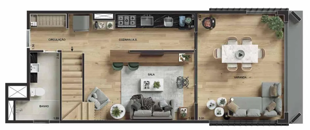 Apartamento, 1 quarto, 174 m² - Foto 56