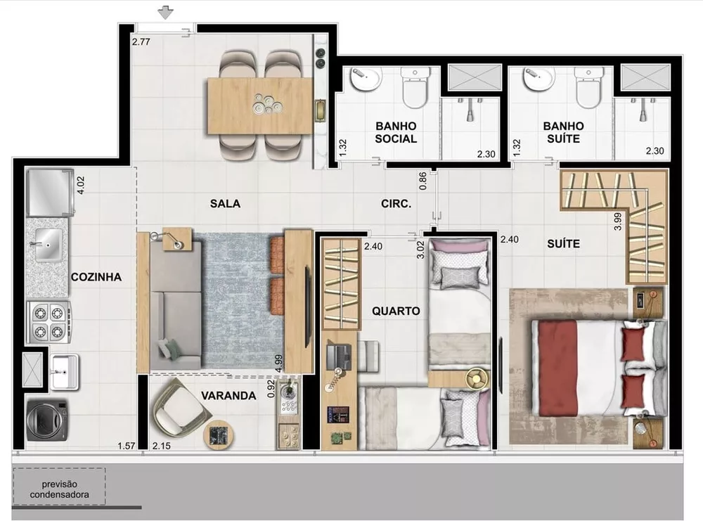Apartamento, 3 quartos, 66 m² - Foto 9