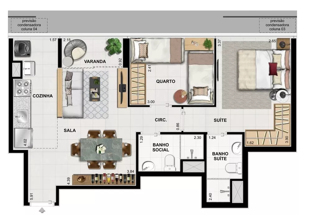 Apartamento, 3 quartos, 66 m² - Foto 1
