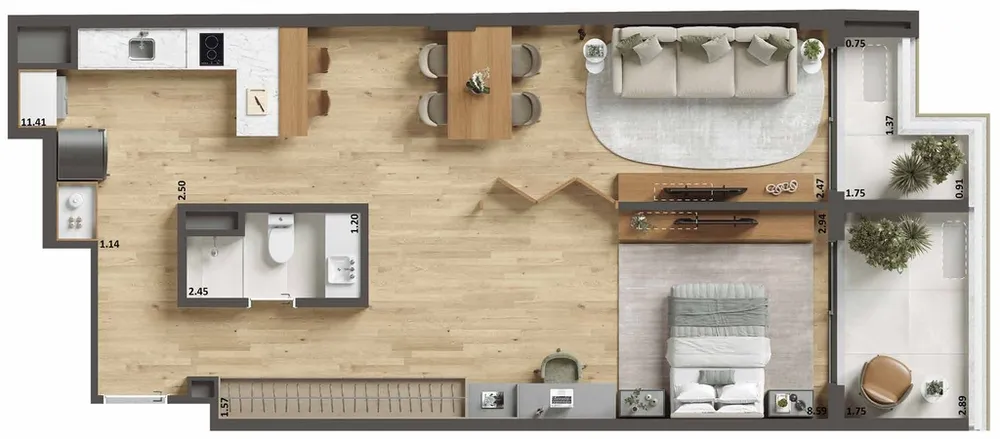 Apartamento, 1 quarto, 39 m² - Foto 52